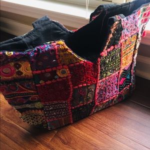 Antik Batik Bags - NEW Boho Embellished Large Handbag Multi Color Antik Batik Bags - NEW Boho Embellished Large Handbag Multi Color